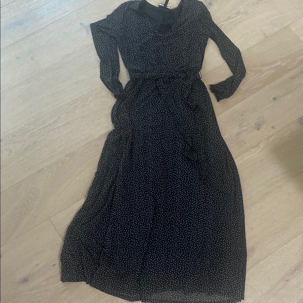 NWOT Black Polka Dot Dress